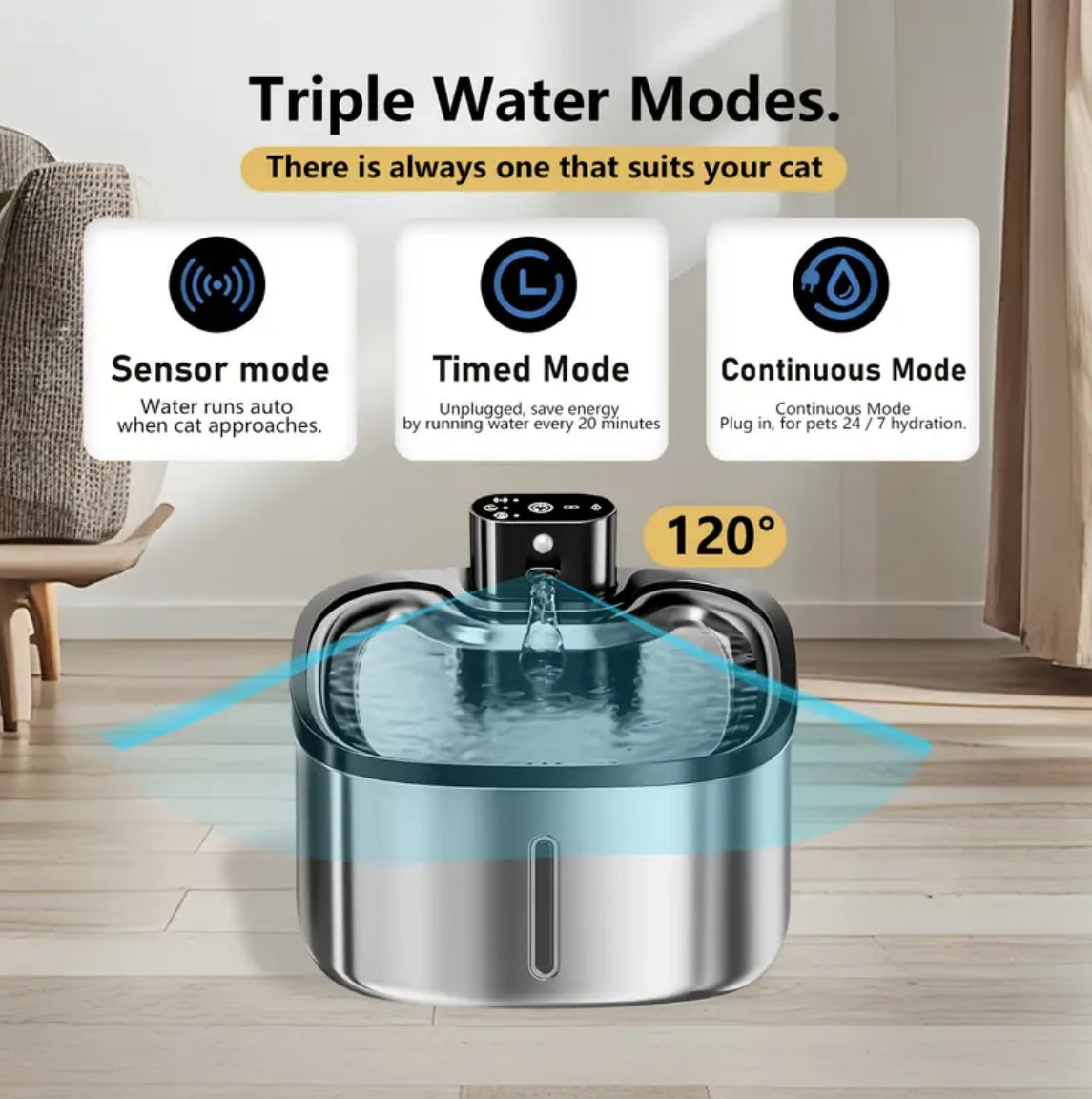 water fountain for cats and dogs نافورة الماء للقطط و الكلاب